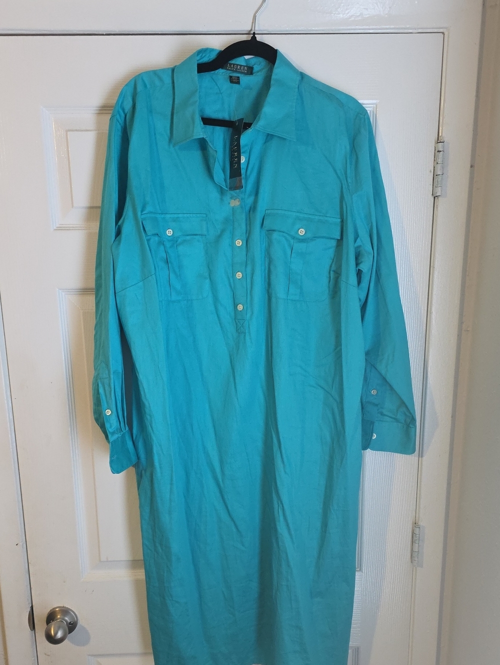 Ralph Lauren Turquoise Long-Sleeve Tunic Dress